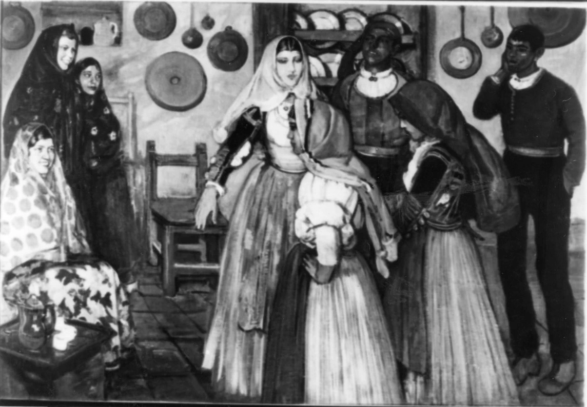 Gruppo di donne in un'interno - Tempio Pausania